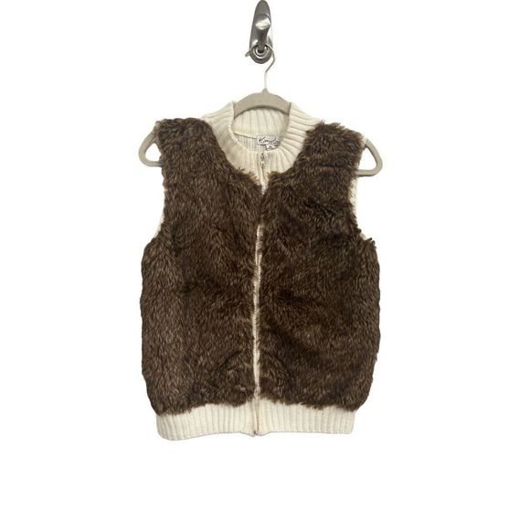 Kim Rogers Faux Fur Vest Womens Petite SZ PM - Picture 1 of 5